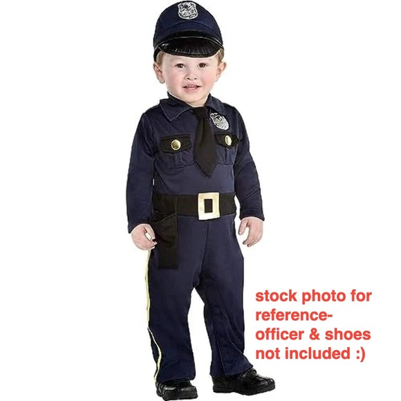 Police Officer toddler pretend play ‎ dress up Costume 18 24 M Policeman outfit - Picture 2 of 9